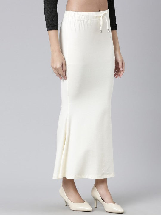Side Slit High-Rise Stretchable Viscose Saree Skirt