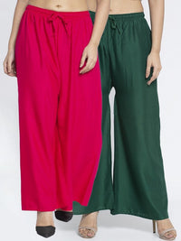 Thumbnail for women-pink-&-green-2-palazzos
