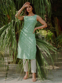 Thumbnail for Women Ethnic Motifs Printed Kantha Work Dobby Kurta