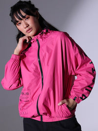 Thumbnail for Typography Printed Windcheater Bomber Jacket