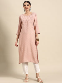 Thumbnail for women-pink-ethnic-motifs-yoke-design-kurta