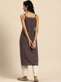 Thumbnail for Women Pink & Magenta Printed Strappy Straight Kurta