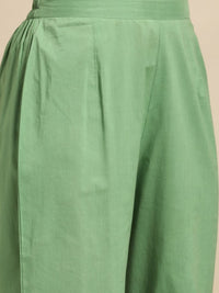Thumbnail for Women Black Ethnic Motifs Pure Cotton Kurta with Palazzos & Dupatta