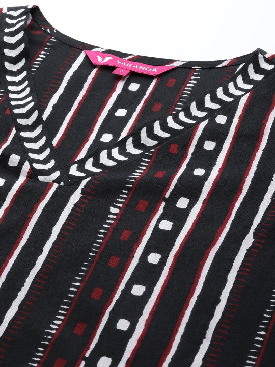 Women Blue & White Printed Kurta