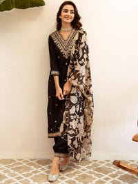 Thumbnail for ethnic-motifs-embroidered-regular-thread-work-kurta-with-salwar-&-dupatta