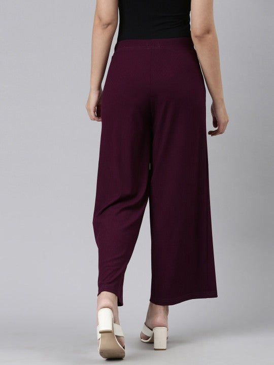 Women Black Knitted Palazzos