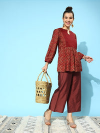 Thumbnail for flared-cropped-ethnic-palazzos
