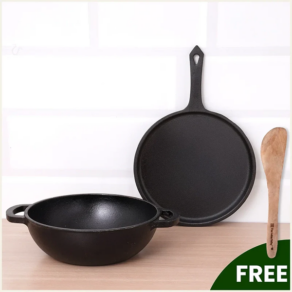the-indus-valley-castrong-cast-iron-cookware-set:-tawa-+-kadai,-kitchen-set-for-home,-pr