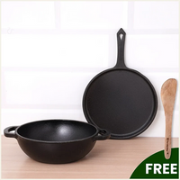 Thumbnail for the-indus-valley-castrong-cast-iron-cookware-set:-tawa-+-kadai,-kitchen-set-for-home,-pr