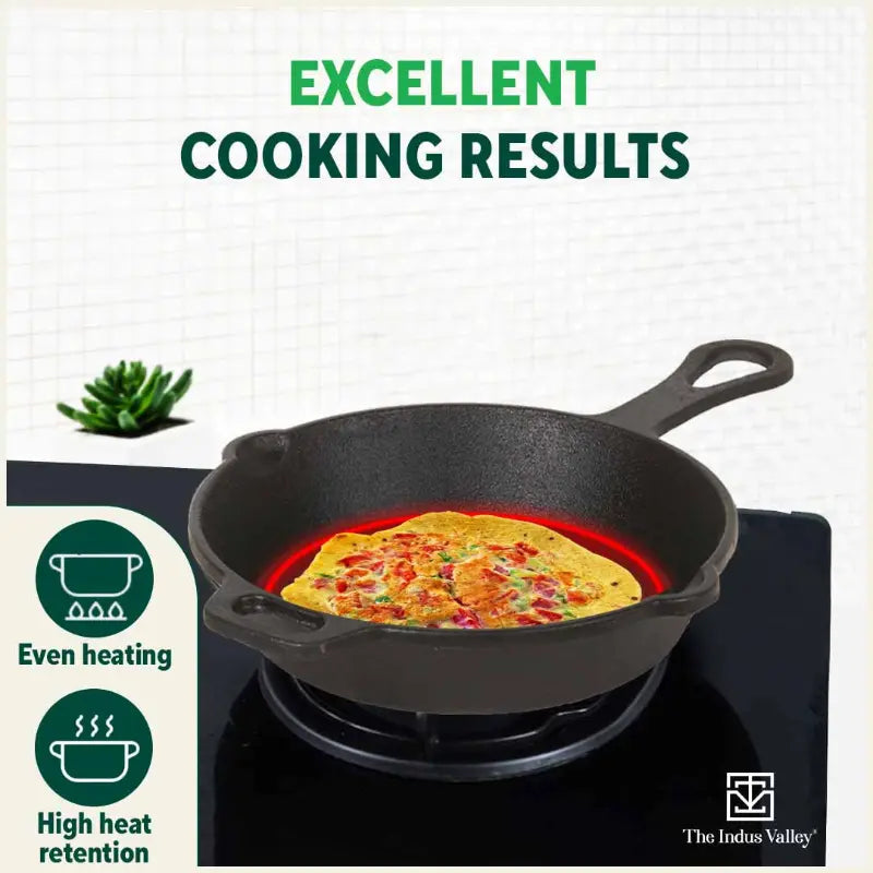 The Indus Valley CASTrong Cast Iron Cookware Set: Tawa+ Kadai+ Fry Pan, Kitchen Set for Home, Pre