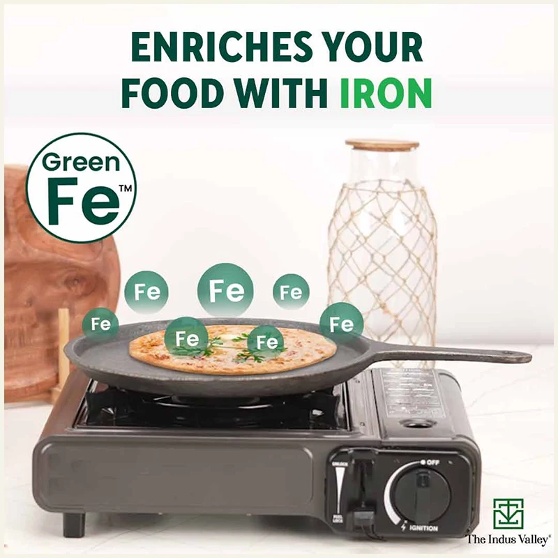 The Indus Valley CASTrong Cast Iron Cookware Set: Tawa+ Kadai (Wok model), Kitchen Set for Home, Pre