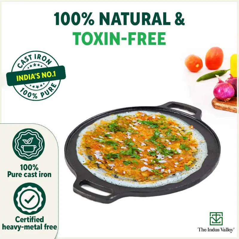 The Indus Valley CASTrong Cast Iron Cookware Set: Tawa+ Kadai+ Fry Pan, Kitchen Set for Home, Pre