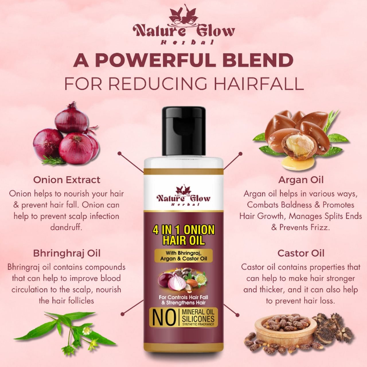 Nature Glow Herbal Neem & 4 In 1 Onion Hair Oil Combo