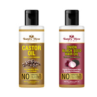 Thumbnail for nature-glow-herbal-castor-&-onion-with-black-seed-hair-oil-comb
