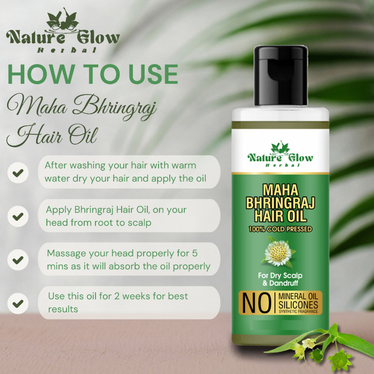 Nature Glow Herbal Bhringraj & Onion Black Seed Hair Oil Combo