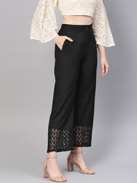 Thumbnail for women-black-solid-straight-palazzos