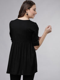 Thumbnail for women-black-solid-tunic