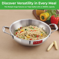 Thumbnail for Hazel Triply Stainless Steel Induction Bottom Kadhai