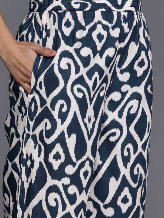 ikat-printed-pure-cotton-kurta-with-palazzos