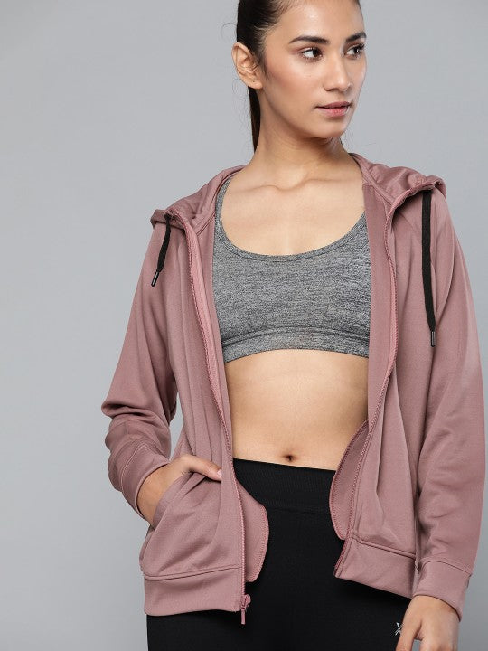 Women Jet Black Solid Rapid-Dry Antimicrobial Running Jacket