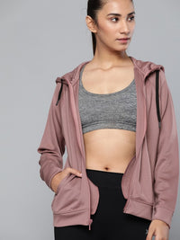 Thumbnail for Women Jet Black Solid Rapid-Dry Antimicrobial Running Jacket