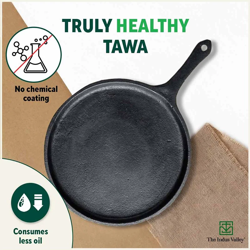 The Indus Valley CASTrong Cast Iron Cookware Set: Tawa+ Kadai (Wok model), Kitchen Set for Home, Pre