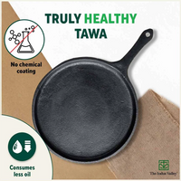 Thumbnail for The Indus Valley CASTrong Cast Iron Cookware Set: Tawa+ Kadai (Wok model), Kitchen Set for Home, Pre