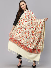 Thumbnail for Women Red & Beige Woven Design Shawl