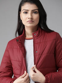 Thumbnail for Women Black Solid Padded Jacket