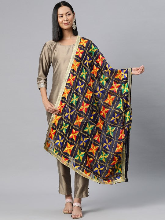 Embroidered Dupatta with Phulkari