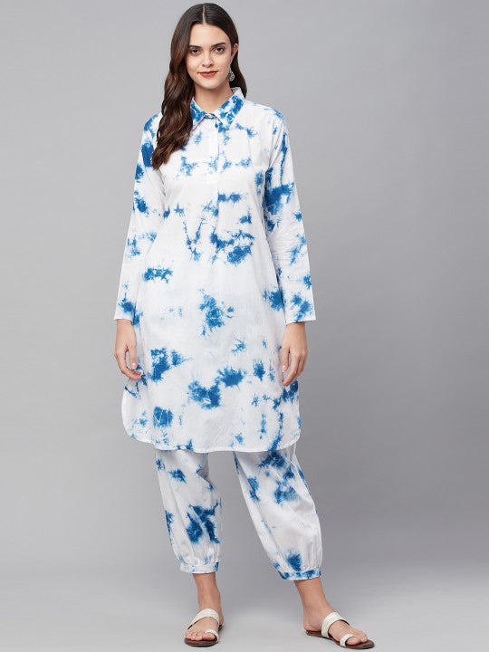 Paisley Printed Pure Cotton Straight Kurta with Trousers
