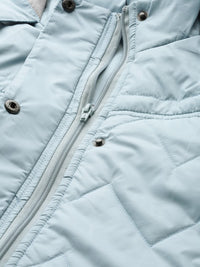 Thumbnail for women-blue-solid-padded-hooded-longline-jacket