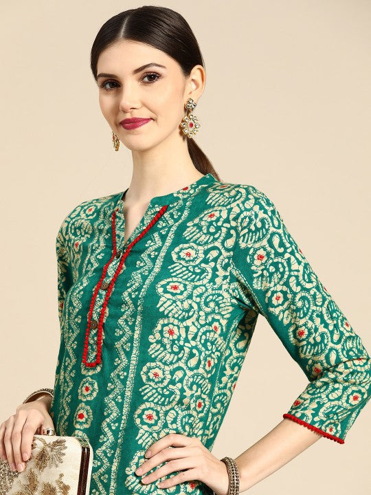 women-green-&-off-white-ethnic-motifs-printed-kurta