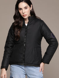 Thumbnail for the-lifestyle-co.-solid-reversible-sherpa-padded-jacket