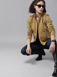 Thumbnail for Women Brown Solid Tailored Jacket