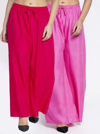 Thumbnail for Women Pink & Green 2 Palazzos
