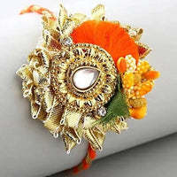 Thumbnail for zardosi-flower-design-rakhi-&-kaju-katli-bo