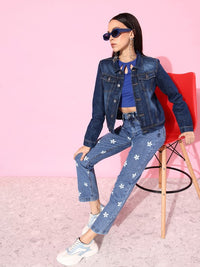 Thumbnail for women-blue-washed-denim-trucker-jacket