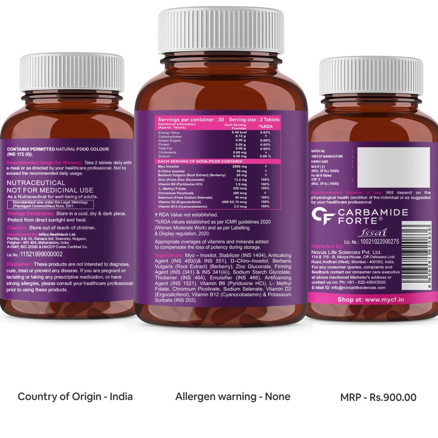 Carbamide Forte PCOS Support Tablets with Myo