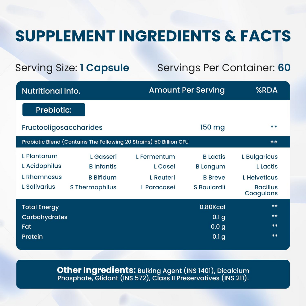 Himalayan Organics Probiotics Supplement 50 billion Prebiotics Capsules