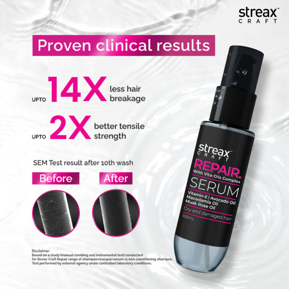 Streax Craft Repair Hair Serum For Dry and Damaged Hair Repair With Vita