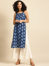 Thumbnail for Women Pink & Magenta Printed Strappy Straight Kurta
