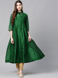 Thumbnail for women-green-solid-anarkali-kurta