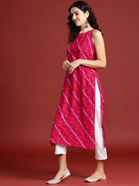 Thumbnail for Leheriya Printed Halter Neck Thread Work Kurta