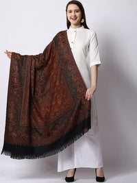 Thumbnail for Women White & Pink Paisley Woven Design Shawl