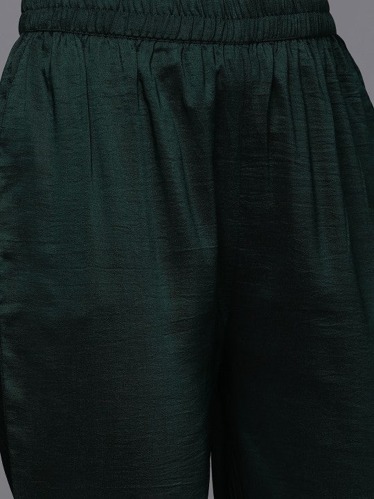 Women Floral Embroidered Regular Kurta with Trousers & With Dupatta