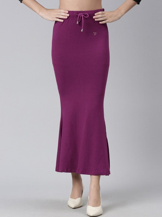 Side Slit High-Rise Stretchable Viscose Saree Skirt