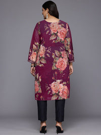 Thumbnail for Plus Size Floral Printed Georgette Kurta