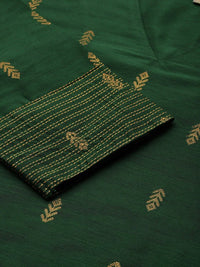 Thumbnail for women-green-&-gold-toned-ethnic-motifs-dobby-kurta