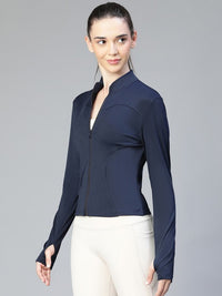 Thumbnail for Women Geometric Lightweight Crop Training or Gym Sporty Jacket